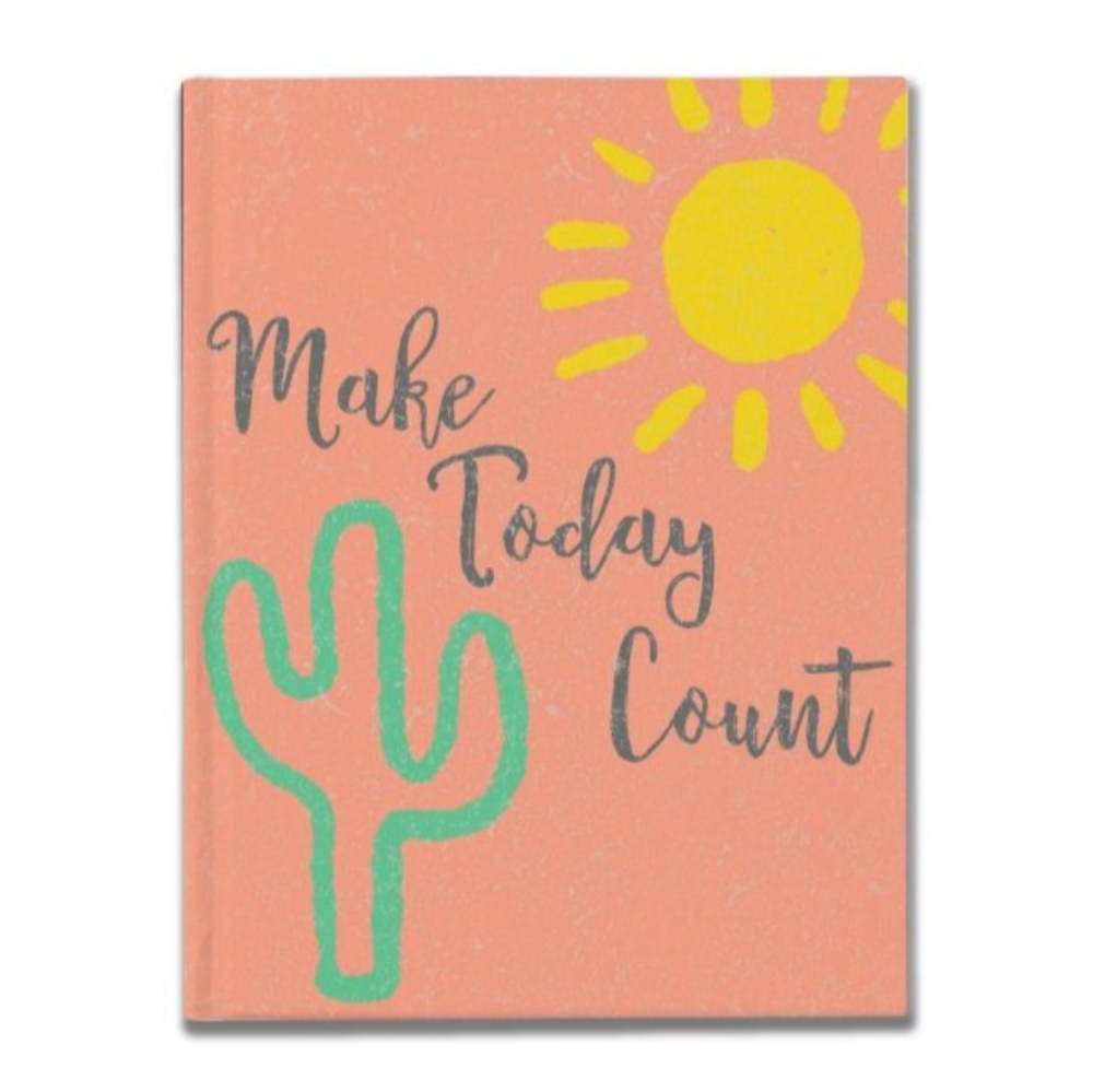 3/$10 CrownJewlz "Make Today Count" Cactus Sun Print Softcover Journal Notebook